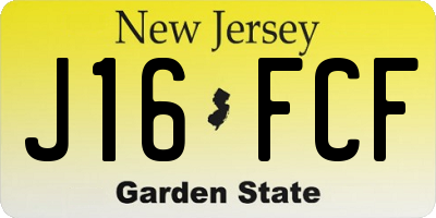 NJ license plate J16FCF