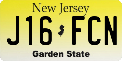 NJ license plate J16FCN