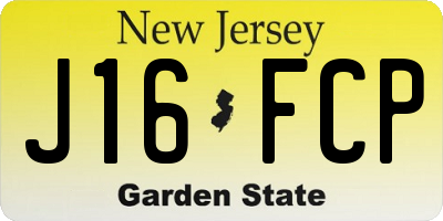 NJ license plate J16FCP
