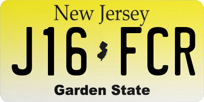 NJ license plate J16FCR