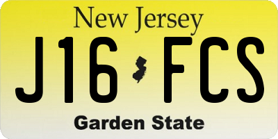 NJ license plate J16FCS