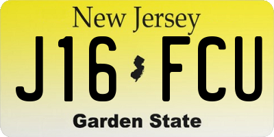 NJ license plate J16FCU