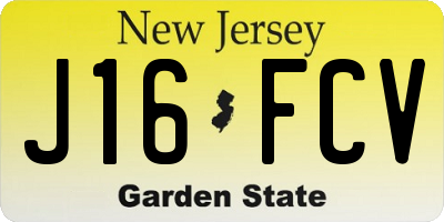 NJ license plate J16FCV