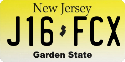 NJ license plate J16FCX