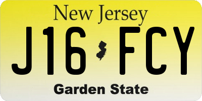 NJ license plate J16FCY