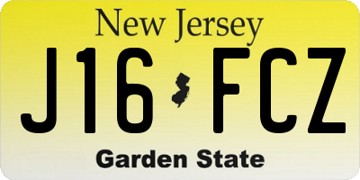 NJ license plate J16FCZ
