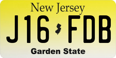 NJ license plate J16FDB