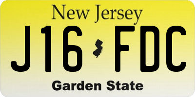 NJ license plate J16FDC