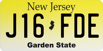 NJ license plate J16FDE