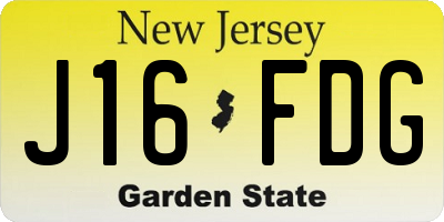 NJ license plate J16FDG