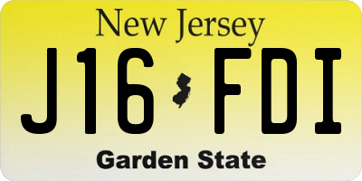 NJ license plate J16FDI