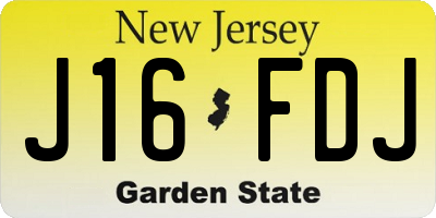 NJ license plate J16FDJ