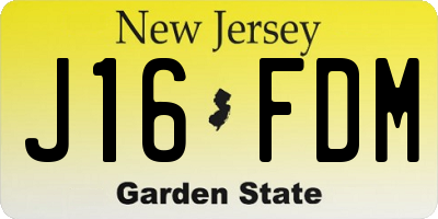 NJ license plate J16FDM