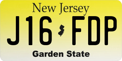 NJ license plate J16FDP