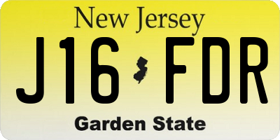 NJ license plate J16FDR