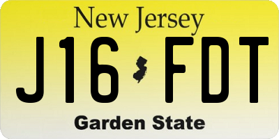 NJ license plate J16FDT