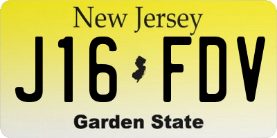 NJ license plate J16FDV