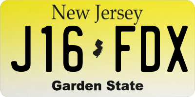 NJ license plate J16FDX