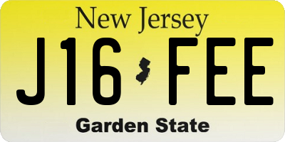 NJ license plate J16FEE