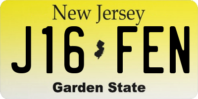 NJ license plate J16FEN