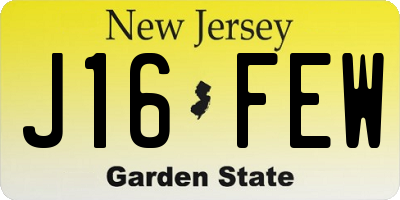 NJ license plate J16FEW