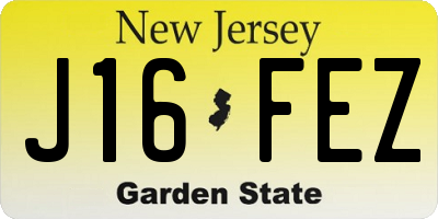 NJ license plate J16FEZ