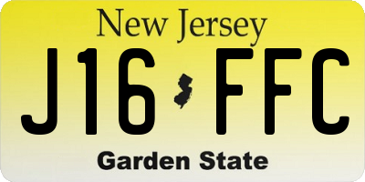NJ license plate J16FFC