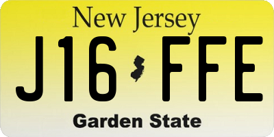 NJ license plate J16FFE
