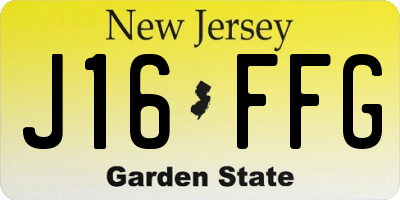 NJ license plate J16FFG
