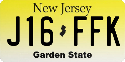 NJ license plate J16FFK