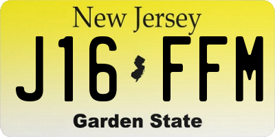 NJ license plate J16FFM