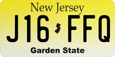 NJ license plate J16FFQ