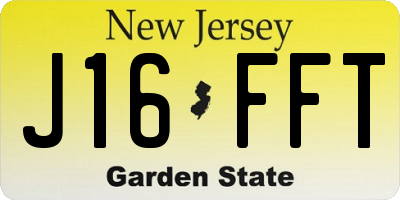 NJ license plate J16FFT