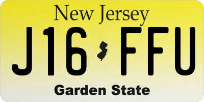 NJ license plate J16FFU