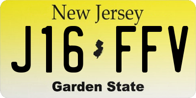 NJ license plate J16FFV