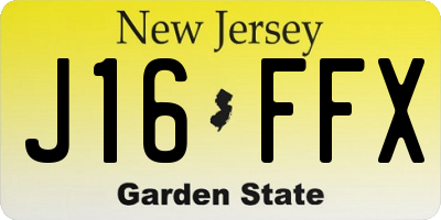 NJ license plate J16FFX