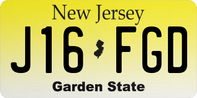 NJ license plate J16FGD