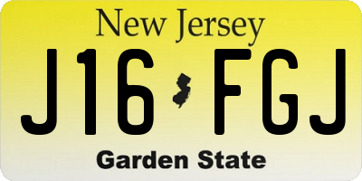 NJ license plate J16FGJ