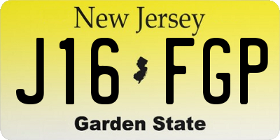 NJ license plate J16FGP