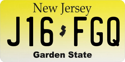 NJ license plate J16FGQ
