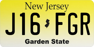NJ license plate J16FGR