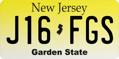 NJ license plate J16FGS