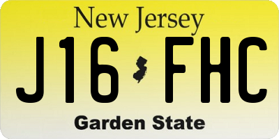 NJ license plate J16FHC