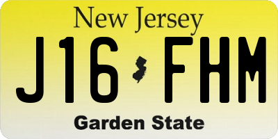 NJ license plate J16FHM