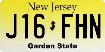 NJ license plate J16FHN
