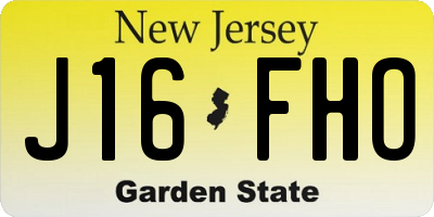 NJ license plate J16FHO