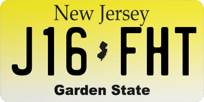 NJ license plate J16FHT