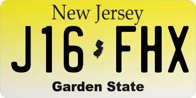 NJ license plate J16FHX