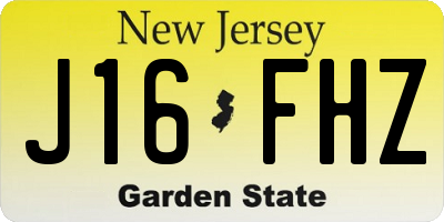 NJ license plate J16FHZ