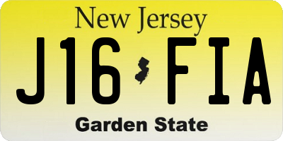NJ license plate J16FIA